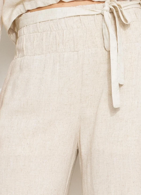 You Premium - Calça Pantalona em ViscolinhoBege 11