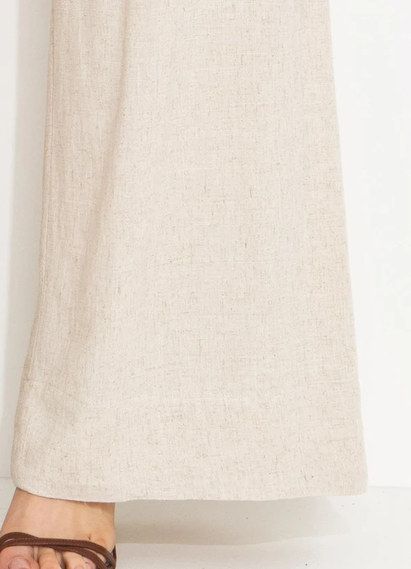 You Premium - Calça Pantalona em ViscolinhoBege 12