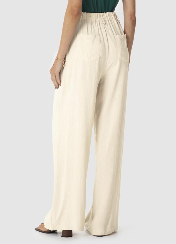 Malwee - Calça Pantalona em Viscolinho Bege 2