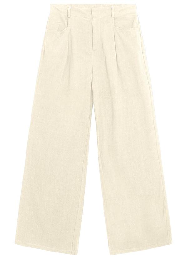 Malwee - Calça Pantalona em Viscolinho Bege 5