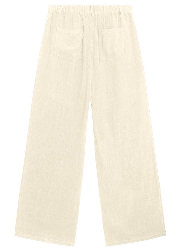 Malwee - Calça Pantalona em Viscolinho Bege 6