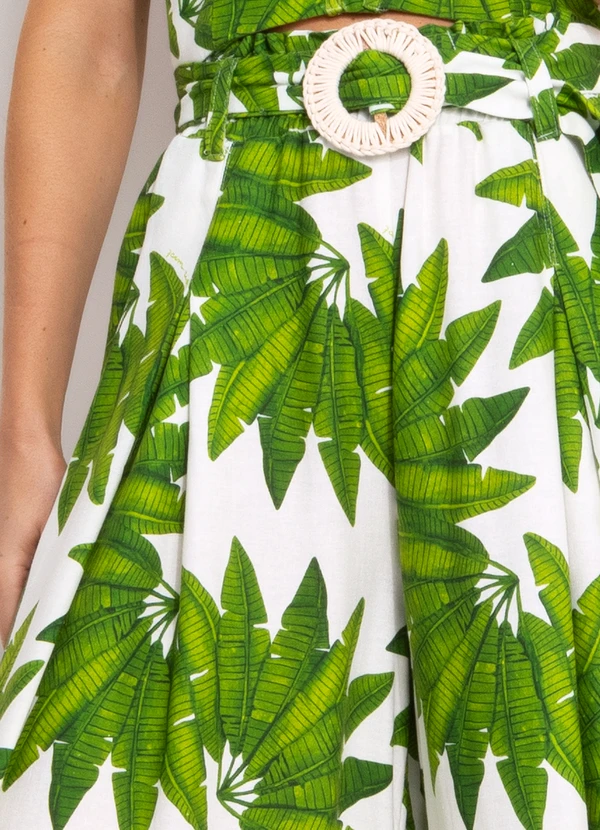 Farm - Calça Pantalona em Viscolinho Verde 11