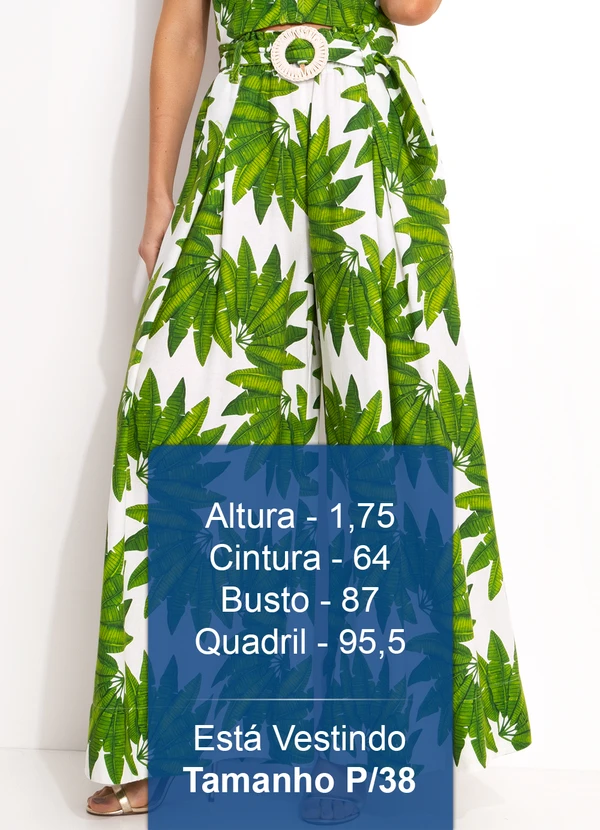 Farm - Calça Pantalona em Viscolinho Verde 5