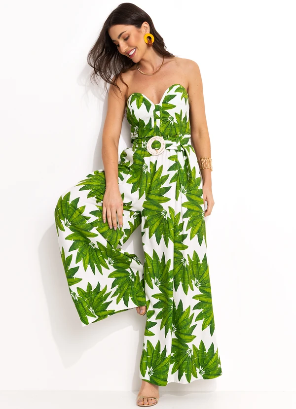 Farm - Calça Pantalona em Viscolinho Verde 6