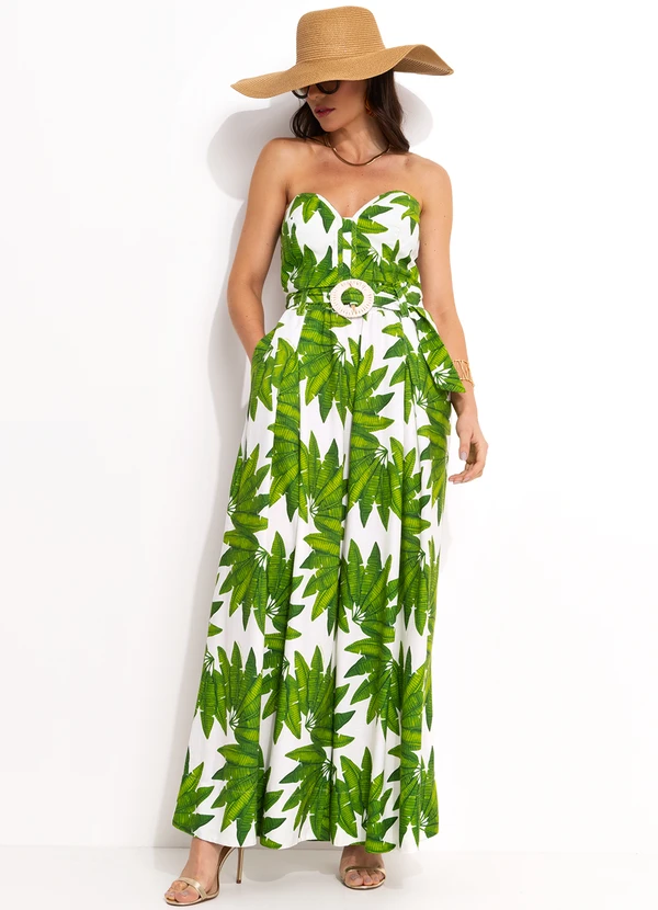 Farm - Calça Pantalona em Viscolinho Verde 8