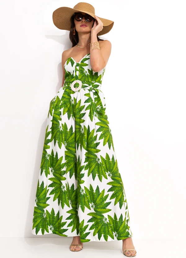 Farm - Calça Pantalona em Viscolinho Verde 9