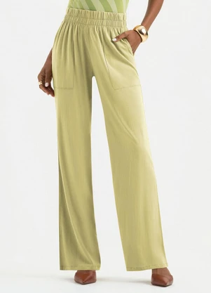 Cativa - Calça Pantalona em Viscose Caramelo - CATIVA