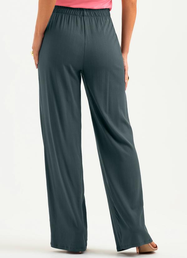 Cativa - Calça Pantalona em Viscose Cinza Escuro 2