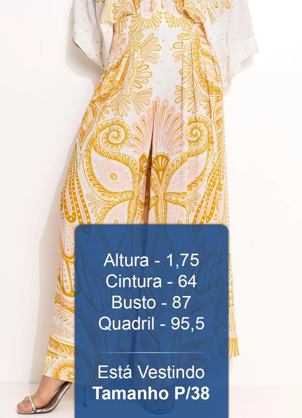 Farm - Calca Pantalona em Viscose Amarelo 6