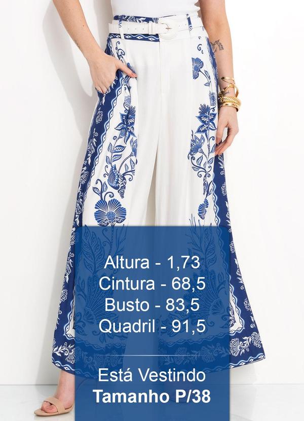 Farm - Calca Pantalona em Viscose Azul 5