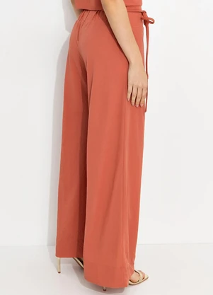 You Premium - Calça Pantalona em ViscoseTerracota - YOU PREMIUM