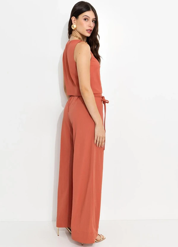 You Premium - Calça Pantalona em ViscoseTerracota 4