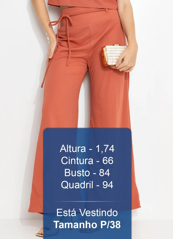 You Premium - Calça Pantalona em ViscoseTerracota 5