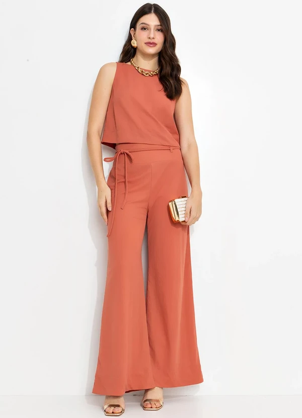 You Premium - Calça Pantalona em ViscoseTerracota 6