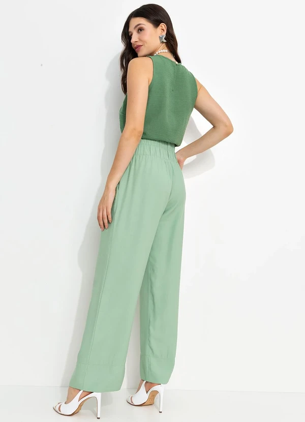 You Premium - Calça Pantalona em ViscoseVerde 4