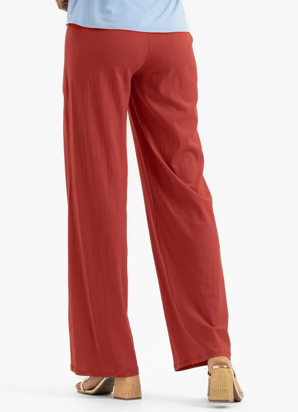 Cativa - Calça Pantalona em Viscose Vermelho 3