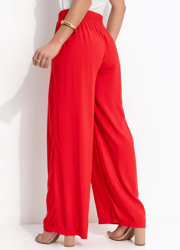 Bimini - Calça Pantalona em Viscosse Vermelho 2