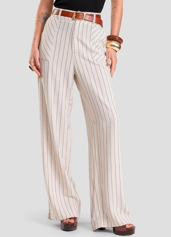 Dianna - Calça Pantalona Feminina Bege 1