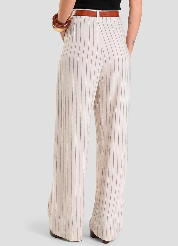 Dianna - Calça Pantalona Feminina Bege 2