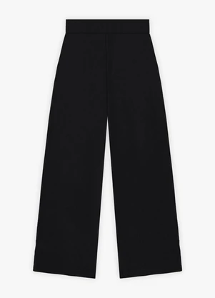 Cereja Rosa - Calça Pantalona Feminina com Bolsos  Preto - CEREJA ROSA