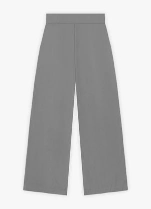 Cereja Rosa - Calça Pantalona Feminina com Bolsos Silver Cinza - CEREJA ROSA