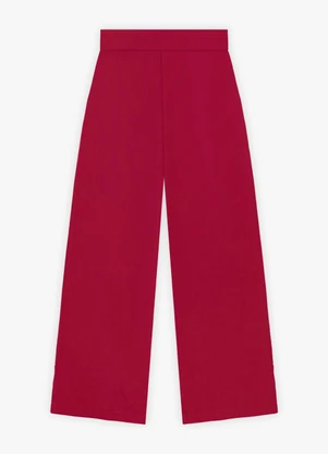 Cereja Rosa - Calça Pantalona Feminina com Bolsos Vermelho - CEREJA ROSA