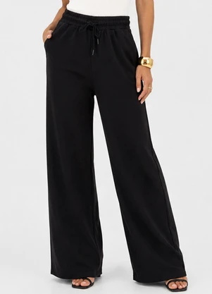 Rovitex - Calça Pantalona Feminina Cós Elástico Preto - ROVITEX