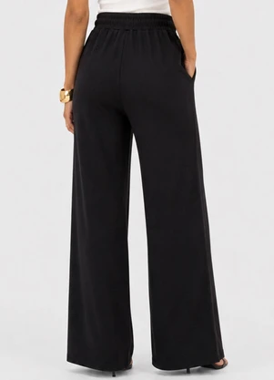 Rovitex - Calça Pantalona Feminina Cós Elástico Preto - ROVITEX