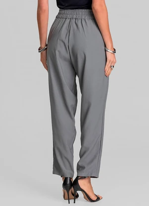 Dianna - Calça Pantalona Feminina em Alfaiataria Cinza - DIANNA