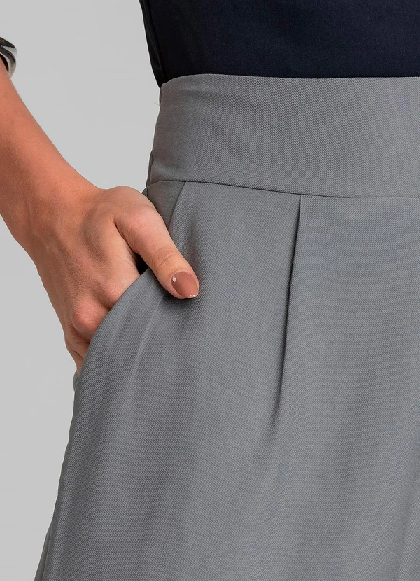 Dianna - Calça Pantalona Feminina em Alfaiataria Cinza 5