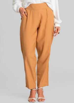 Dianna - Calça Pantalona Feminina em Alfaiataria Laranja - DIANNA