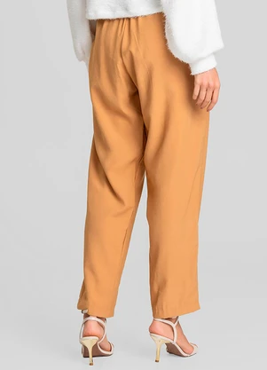 Dianna - Calça Pantalona Feminina em Alfaiataria Laranja - DIANNA
