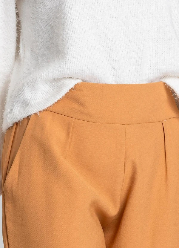 Dianna - Calça Pantalona Feminina em Alfaiataria Laranja 4