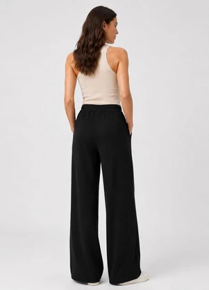 Rovitex - Calca Pantalona Feminina em Moletom Preto - ROVITEX