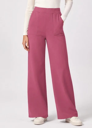 Rovitex - Calca Pantalona Feminina em Moletom Rosa - ROVITEX