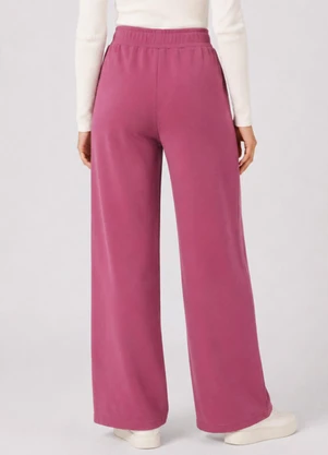 Rovitex - Calca Pantalona Feminina em Moletom Rosa - ROVITEX