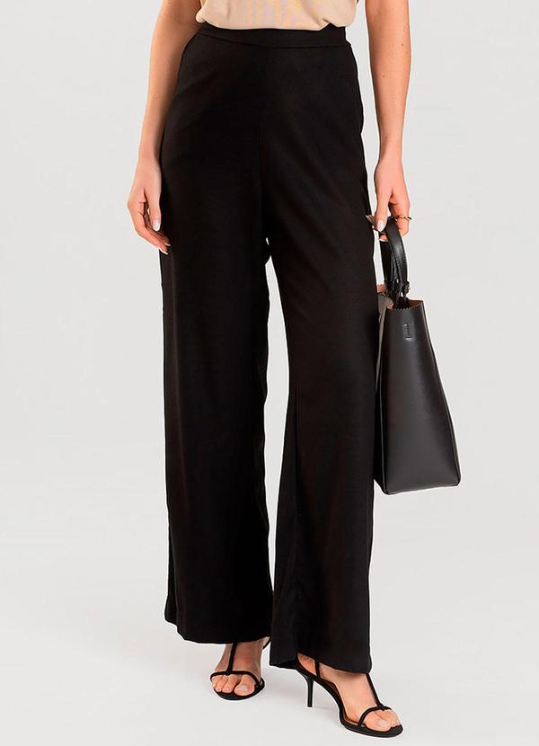 Dianna - Calça Pantalona Feminina Preto