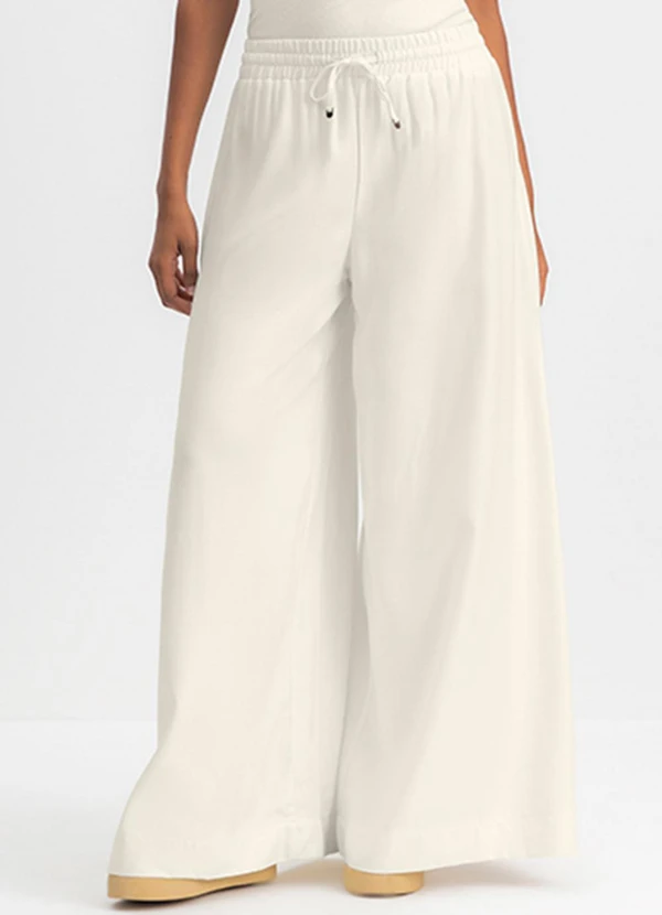 Essendi - Calça Pantalona Feminina Sarjada Natural 1