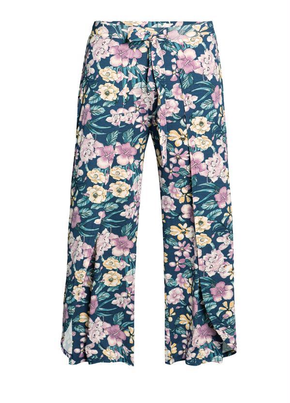 Outlet - Calça Pantalona Floral Azul 2
