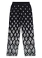 Malwee - Calça Pantalona Folhagens em Viscose Verde - variação: Preto