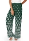 Malwee - Calça Pantalona Folhagens em Viscose Verde - variação: Verde