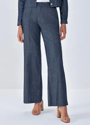 Principessa - Calça Pantalona Jeans Octavia Azul - PRINCIPESSA