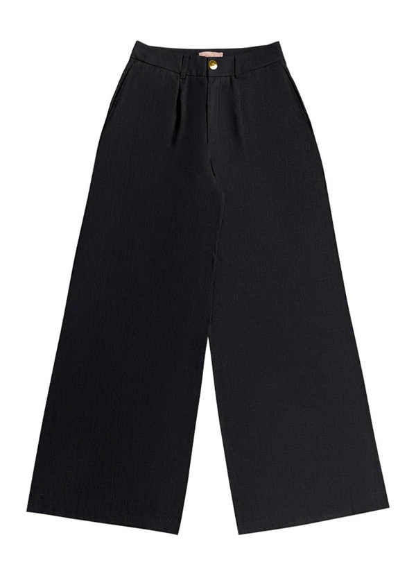 Angel - Calça Pantalona Linho Preto