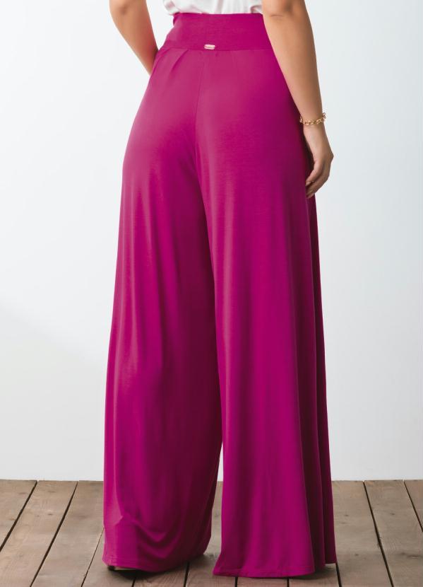 Quintess - Calça Pantalona Magenta com Pregas 8