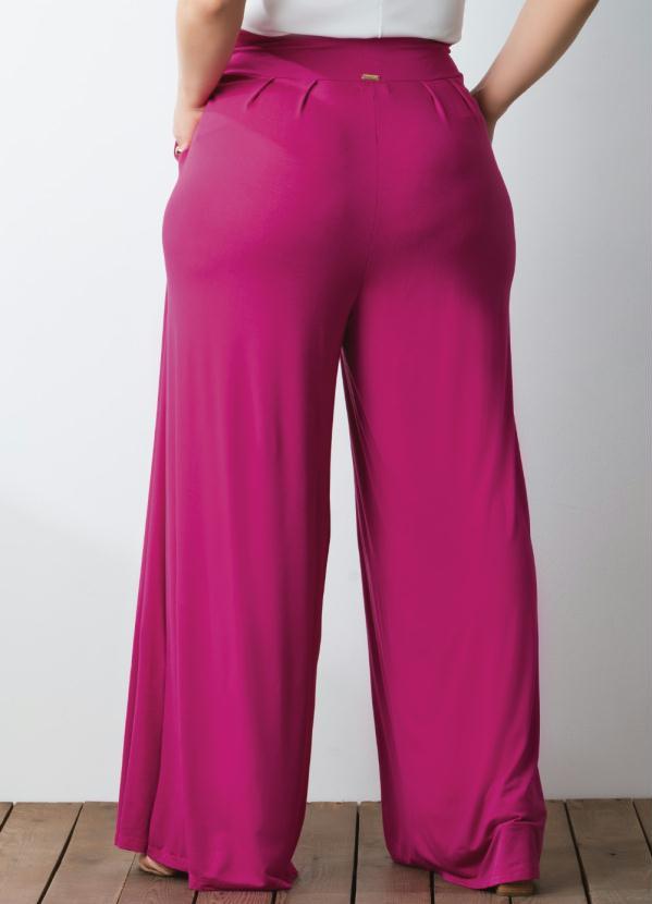 Quintess - Calça Pantalona Magenta com Pregas 4