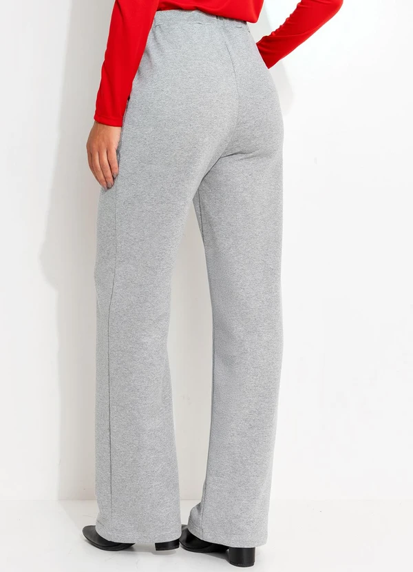 Moda Pop - Calça Pantalona Mescla com Bolsos Funcionais 2