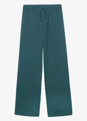 Endless - Calça Pantalona Moletom Felpado Básico Verde - ENDLESS