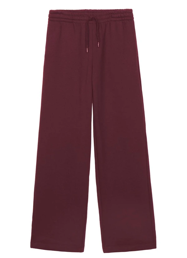 Endless - Calça Pantalona Moletom Felpado Básico Vermelho