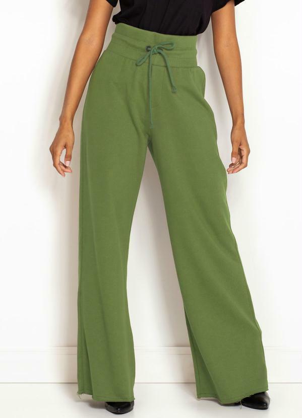 Forum - Calça Pantalona Moletom Verde