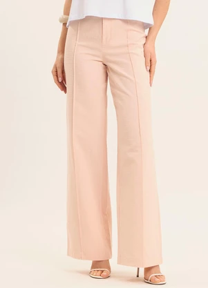Doce Trama - Calça Pantalona Oliva Rosa - DOCE TRAMA
